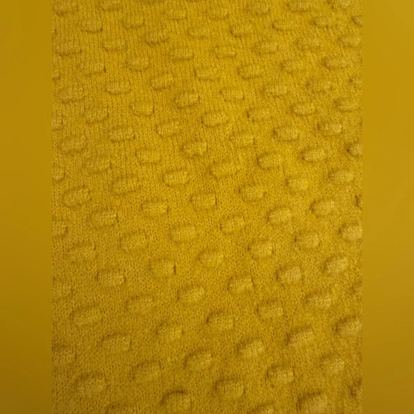 Lulus Always With Me Mustard Yellow Bubble Knit Mini Sweater Dress Size Medium - Picture 9 of 10